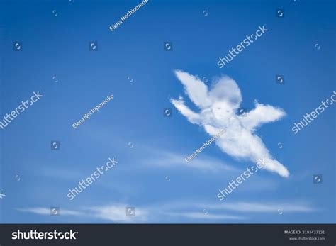 Angel Flying Sky Angelshaped Cloud Stock Photo 2193433121 Shutterstock