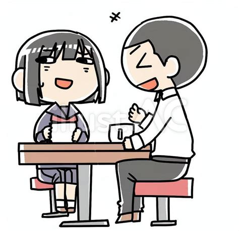 話の合わない学生男女イラスト No 22075494／無料イラストフリー素材なら「イラストac」