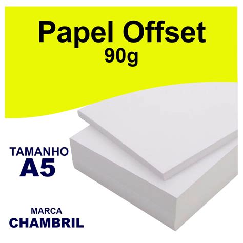 Papel Offset Branco 90g Sulfite A5 1000 Folhas Shopee Brasil