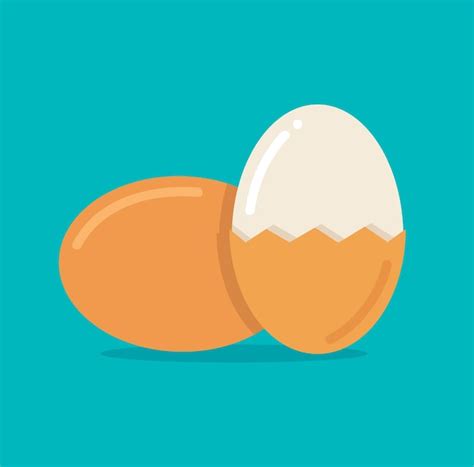 Premium Vector Half Peeled Boiled Egg Vector Illustration