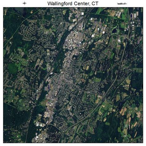 Aerial Photography Map of Wallingford Center, CT Connecticut