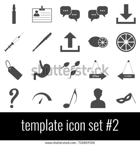 Template Icon Set 2 Gray Icons Stock Vector Royalty Free 726869506