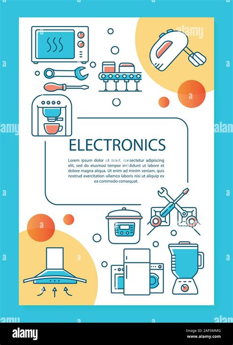 Electronics industry poster template layout. Appliance, technology production. Banner, booklet ...