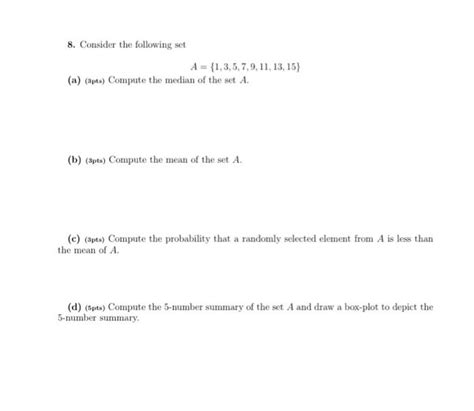 Solved 8 Consider The Following Set A {1 3 5 7 9 11 13