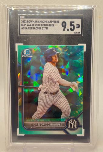 Bowman Chrome Sapphire Jasson Dominguez Aqua Refractor Sgc