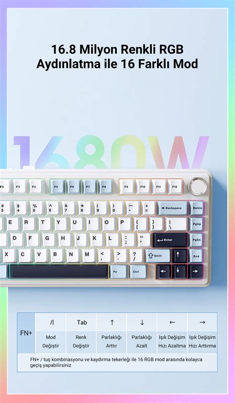Aula F Mekanik RGB TKL Gray Switch Kablosuz Makrolu Hot Swap Klavye Siyah