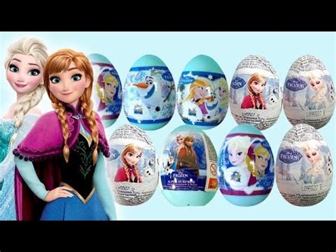 9 Surprise Eggs Kinder Surprise Zaini Frozen Anna Elsa Olaf YouTube