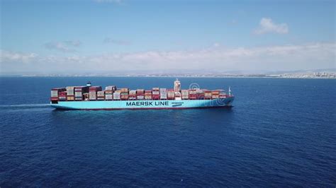 Mediterranean Sea June 25 2020 Maersk Hidalgo Mega Container Ship