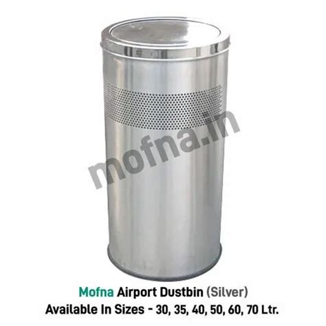 Perforated Swing Type Mofna Stainless Steel Airport Dustbin Material