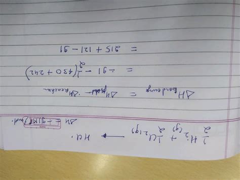 Bond Energies Of H H And C Cl Bonds Are Kj Mol And Kj Mol