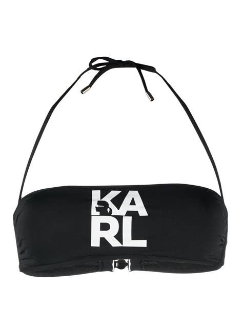 Karl Lagerfeld Bikini Woman Printed Logo Kl22wtp02 Black Talla XS Color