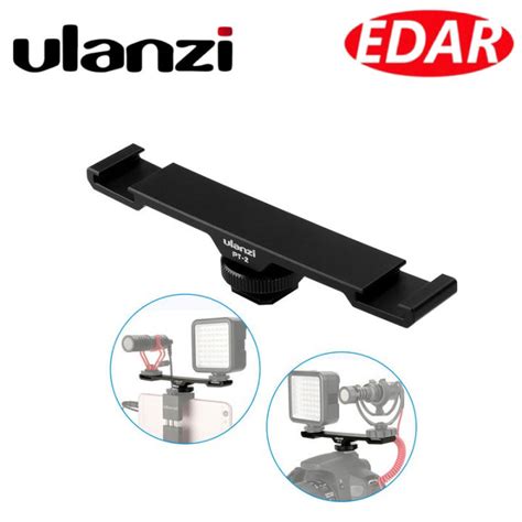 Ulanzi PT Metal Cold Shoe Plate Universal Hot Shoe Mount Extension Bar Dual Bracket For