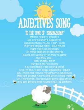 Adjectives Song by Alyssa Rost | TPT