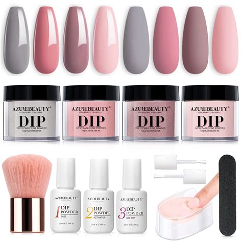 Buy Azurebeauty Dip Powder Nail Kit Colors Gentle Nude Pink Neutral Skin Dipping Powder