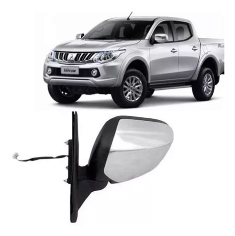 Espejo Electrico Izq Cromado Mitsubishi L200 2015 2018 Cuotas sin interés