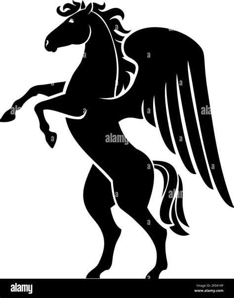 Winged Horse Fantastic Ancient Greek Mythological Vase Painting Stock