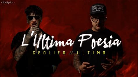 Geolier Ultimo L Ultima Poesia Lyrics Testo Youtube