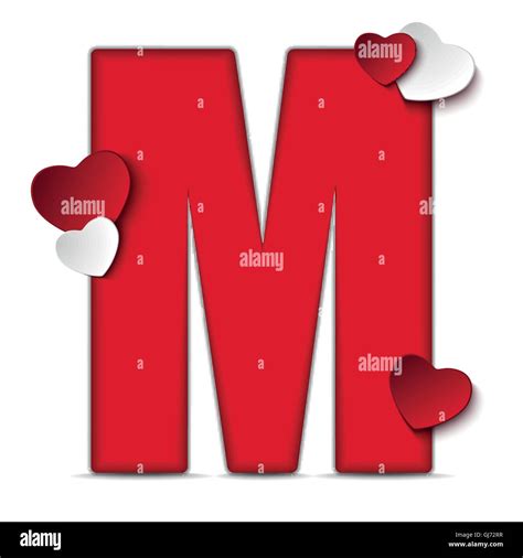 Alphabet Letters With Red Heart Valentine Day Stock Vector Image & Art ...