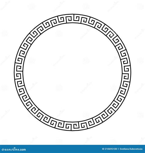 Greek Frame Meander Pattern Border Circle Greek Round Frame Greece