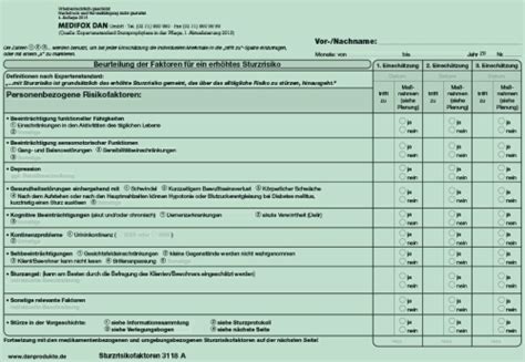 Expertenstandards Formulare Shop Manuelle Dokumentation DAN