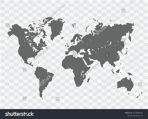 World Map Grey Color On Background Stock Vector Royalty Free