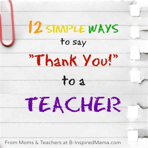 12 Simple Ways to Say Thank You to a Teacher