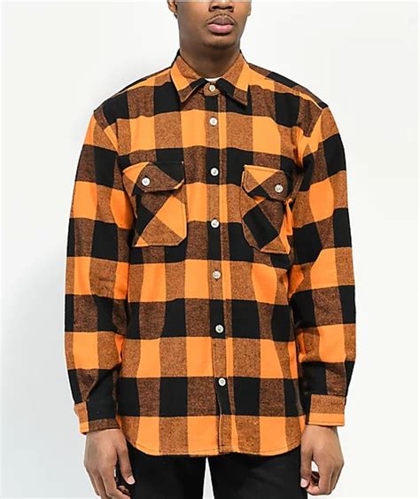 Rothco Heavyweight Orange Plaid Flannel Shirt | Mall of America®