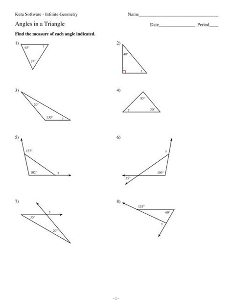 Exterior Angles Worksheet Kuta