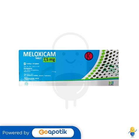 Meloxicam Hexpharm Mg Box Tablet Kegunaan Efek Samping Dosis