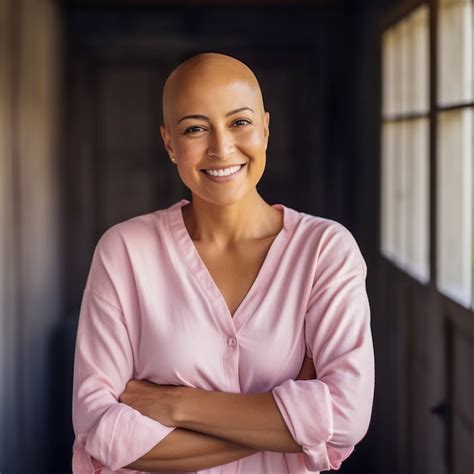 Vista Frontal De Una Mujer Positiva Con C Ncer Foto Gratis