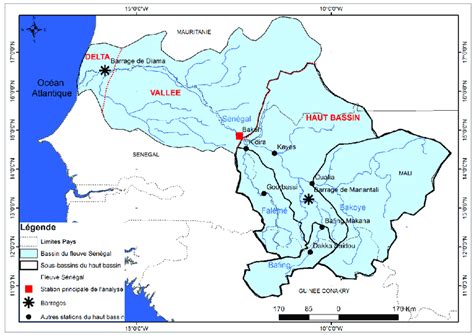 Location of the Senegal River watershed and its upper basin | Download ...