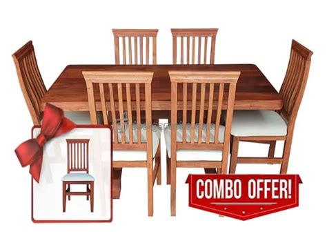 Mesa De Algarrobo Con Sillas Tapizadas Combo Oferta