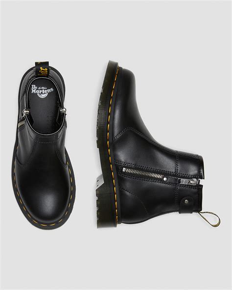 シルバーの Dr Martens TWIN ZIP チェルシーブーツ チェルシー