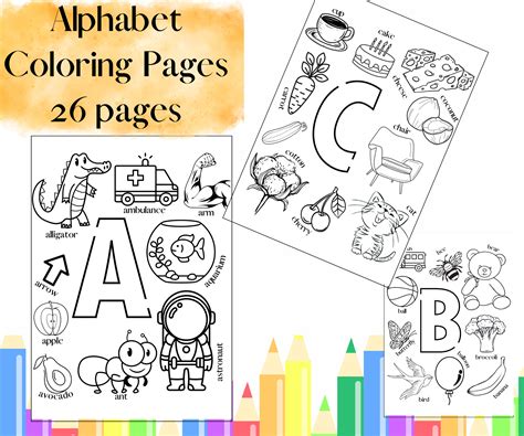 ABC Coloring Pages, Printable Alphabet Colorign Pages for Kids, 26 ...