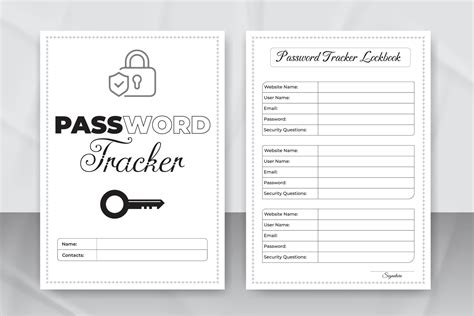 Password Tracker Logbook For Kdp Interior Password Tracker Notebook