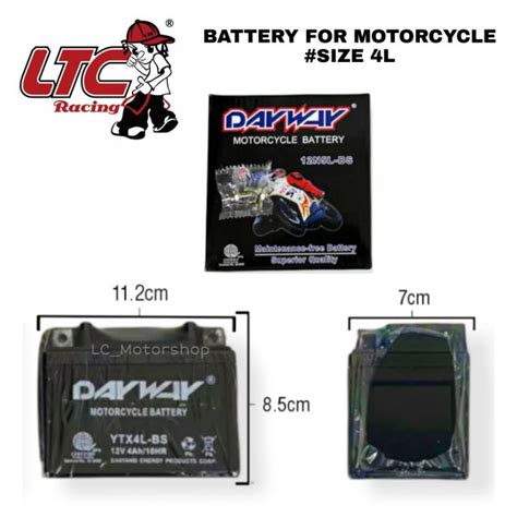 ORIGINAL DAYWAY BATTERY 4L FOR MOTORCYCLE Shopee Philippines