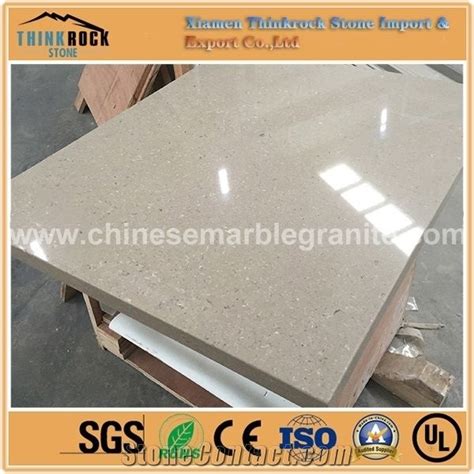 Artificial Beige Quartz Stone Slabs And Tiles From China