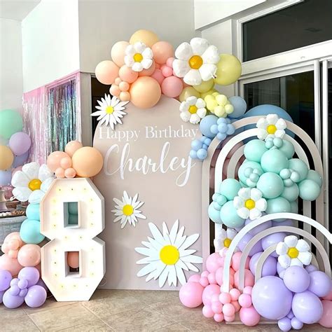 TemuSet 126pcs Daisy Balloon Garland Arch Kit White Daisy Flower