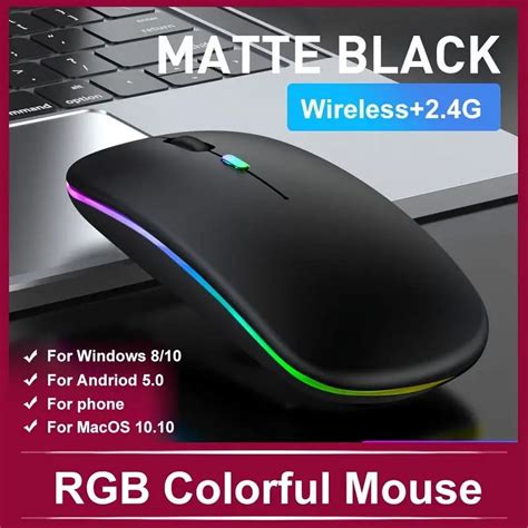 Wireless Rechargeable RGB Gaming Mouse Silent Click Ergonomic Design