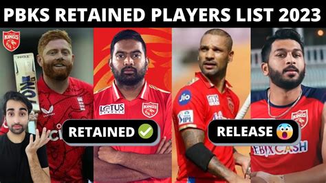 Punjab Kings Full Retained And Release Players List Pbks Retained