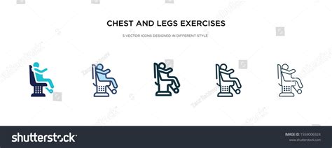 Chest Legs Exercises Icon Different Style Stock Vector Royalty Free