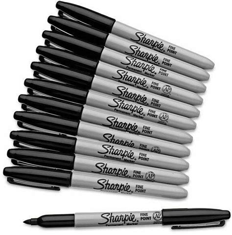 Papermate Sharpie Markers 12 Pk Black Inkjet Wholesale