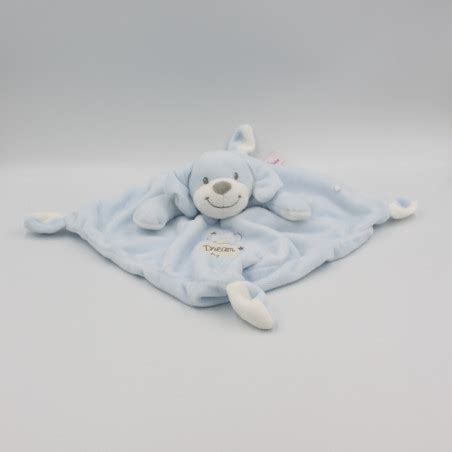 Doudou Plat Chien Bleu Sweet Dream Pommette