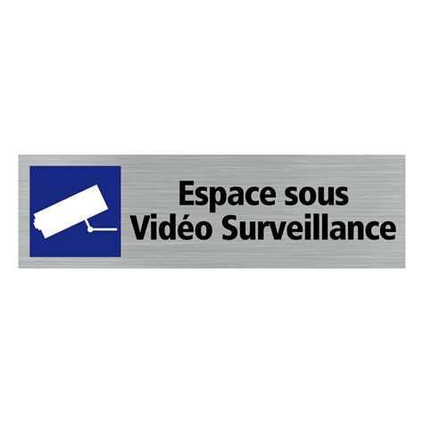 Plaque De Porte Espace Sous Vidéo Surveillance Alu Brossé Sticker Ou Plaque Alu Adhésive