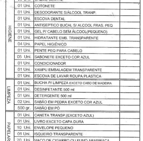 Lista De Jumbo Belem 2 - DOUTORLEP: UTILIDADE PÚBLICA - LISTA DO JUMBO - CDP III de Pinheiros ...