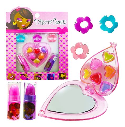 Kit Infantil Barato Maquiagem Batom Brilho Espelho Presilha Mercadolivre