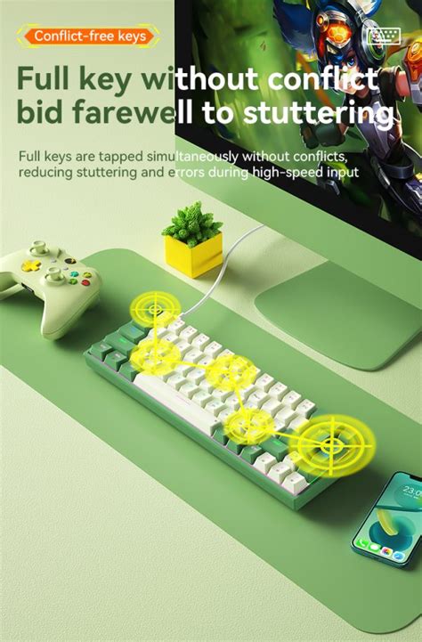 Bow G S Hot Swappable Wired Mechanical Gaming Keyboard Tea Cheese Vibe Gaming