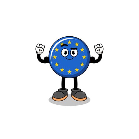 Mascot cartoon of europe flag posing with muscle 15786037 Vector Art at ...