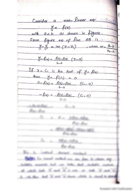 Solution Numerical Analysis Method Of Secant Line Or Secant Method