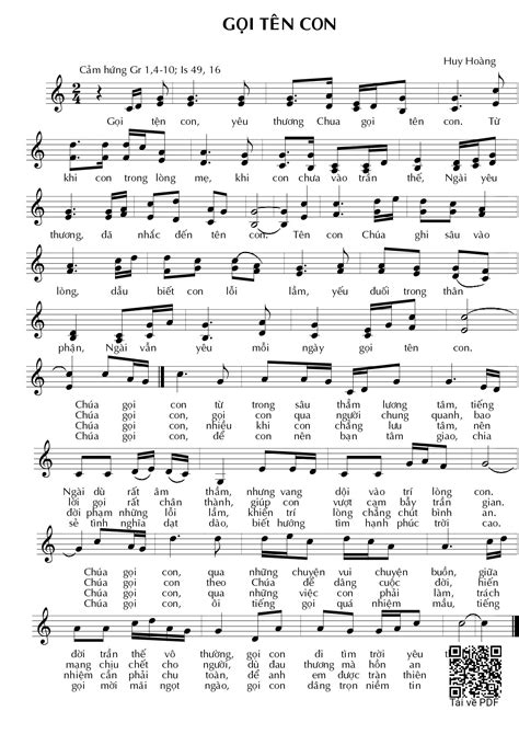[Sheet] Gọi tên con PDF lyrics & chords